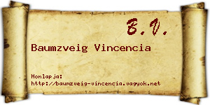 Baumzveig Vincencia névjegykártya
